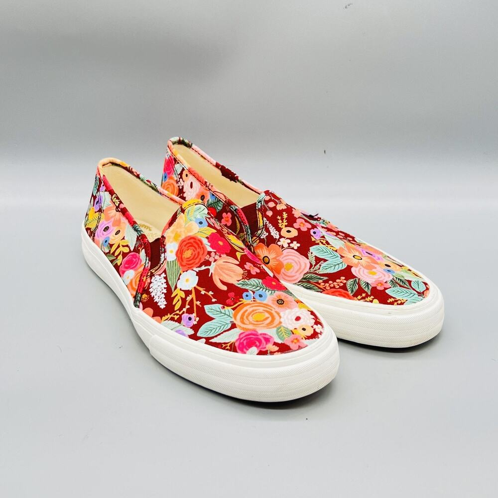 Keds Rifle Paper Co Shoes Womens 11 Multicolor Canvas Floral Slip On Sneakers - Picture 2 of 11